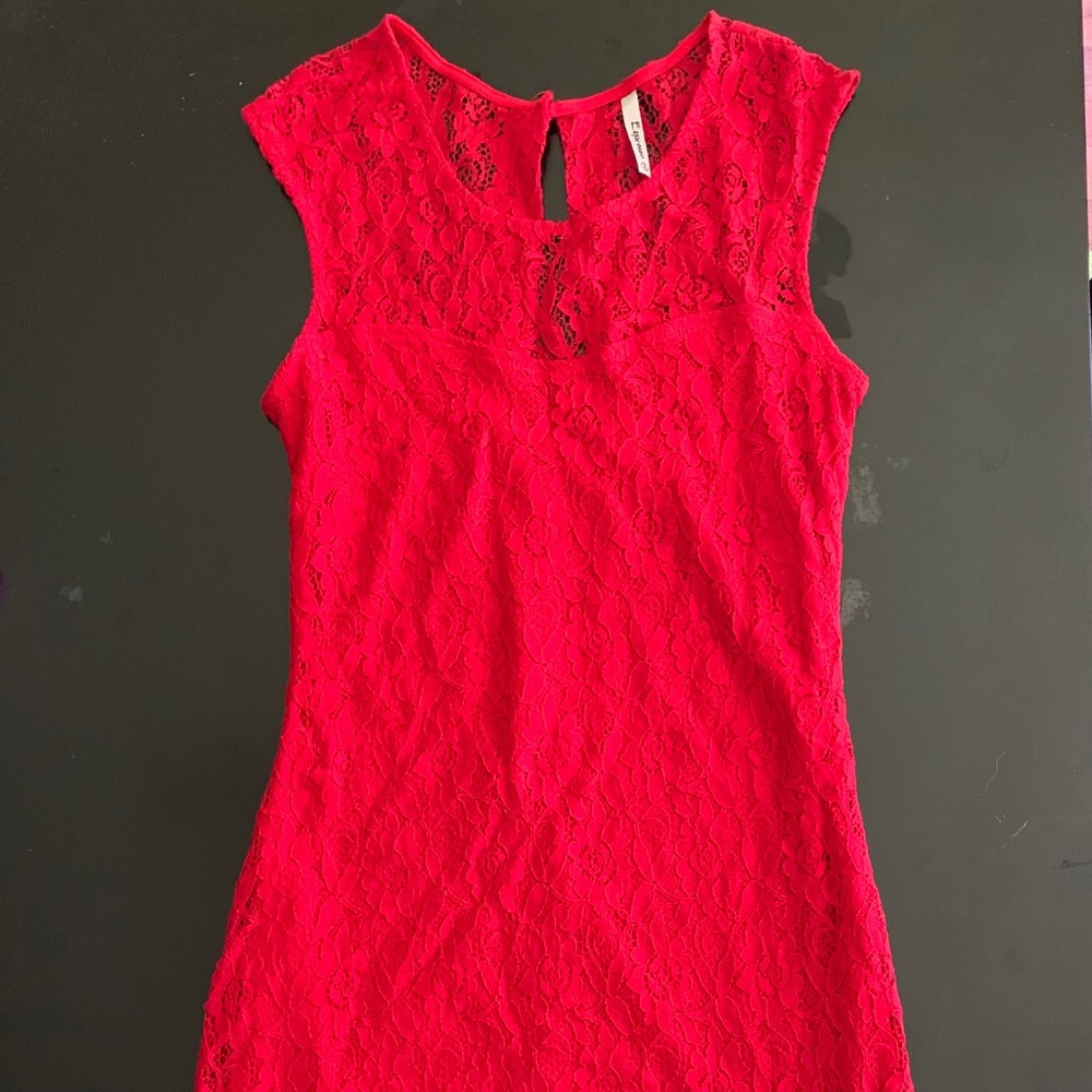 Espresso Red Lace Dress